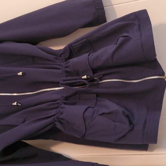 JANEVE Blue Cotton Quarter Sleeved Sailing Jacket w/ Drawstring Waist - Picture 4 of 10